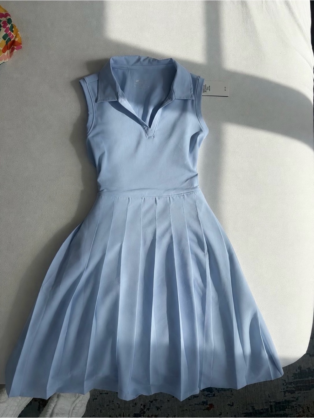 Baleaf Light Blue Sleeveless Collared Pleated Dress